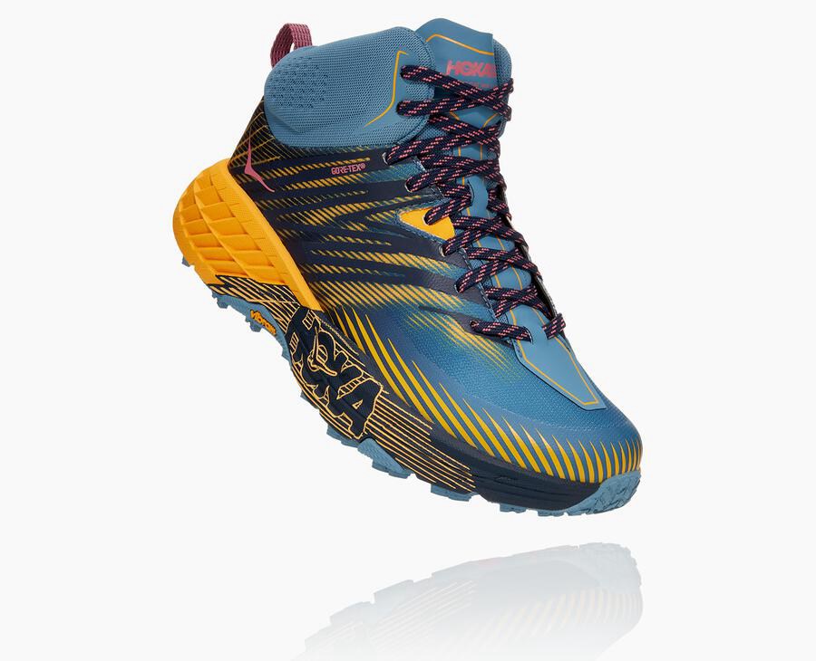 Zapatillas Trail Hoka One One Mujer - Speedgoat Mid Gore-Tex 2 - Azules - JDU598201